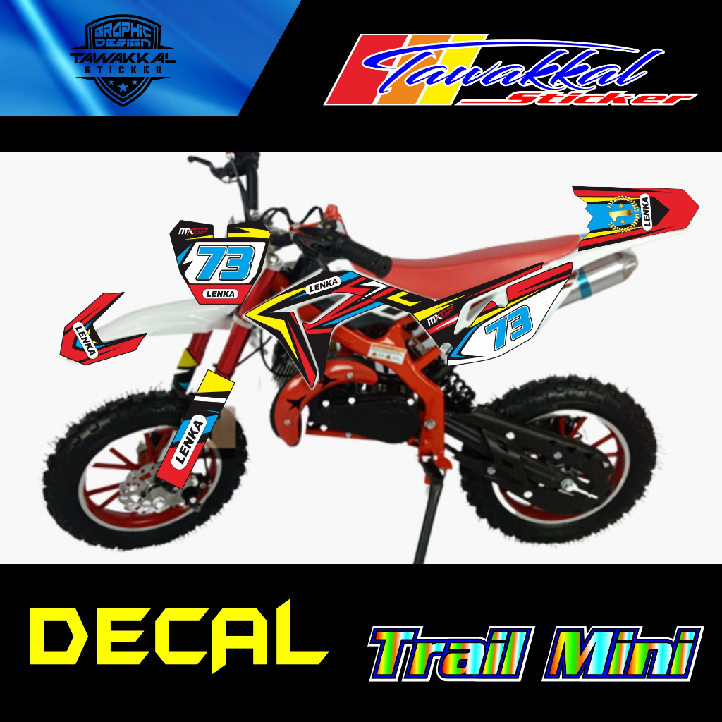 Sticker Decal Untuk Motor Trail Mini LENKA MC73 Motif Original