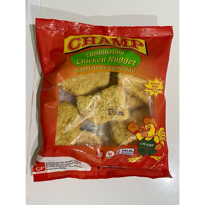 

FROZEN FOOD CHAMP CHICKEN NUGGET 250gr. Siap saji dan 100% HALAL