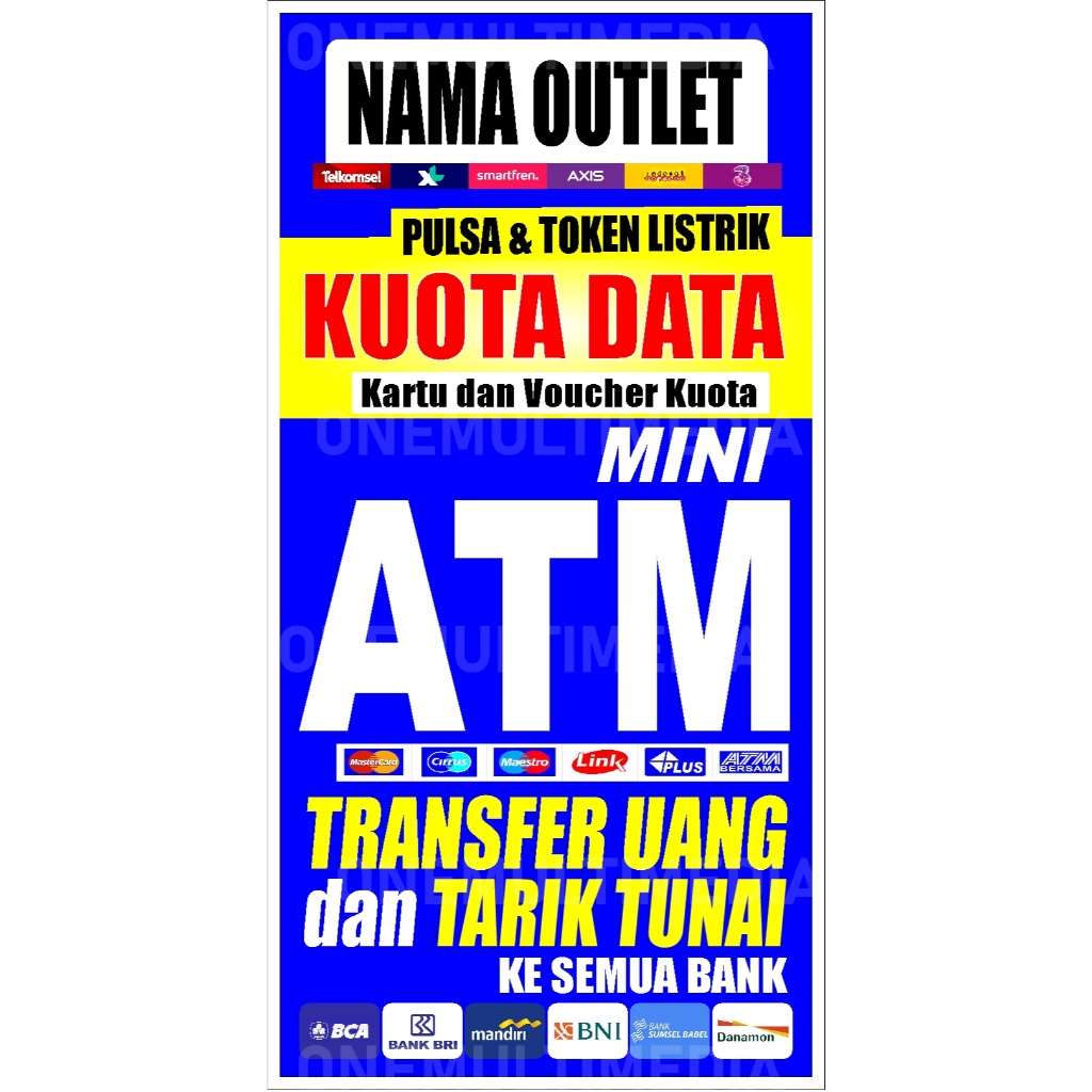 Spanduk ATM Mini Transfer Uang Konter Pulsa