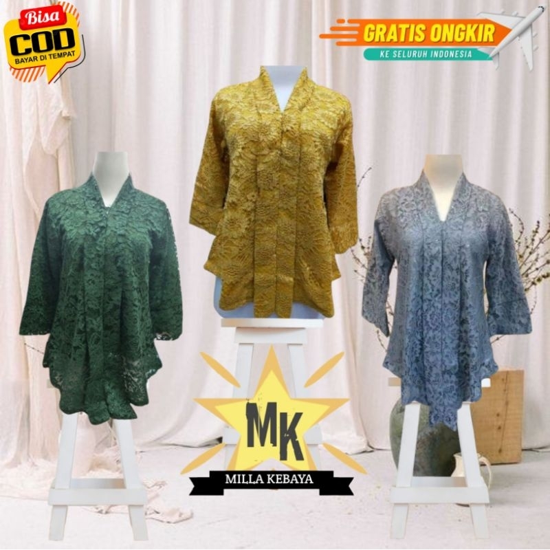 kebaya floy brukat/ATASAN kebaya modern floy brokat/atasan kebaya jumbo ld 130/kebaya kartinian/keba