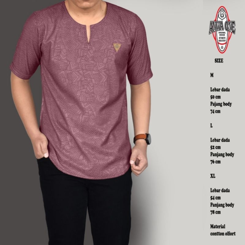 Baju Koko Kurta Lengan Pendek Tanpa Kerah Original Anwa One Terbaru Dan Terlaris,Baju Koko Lengan Pe