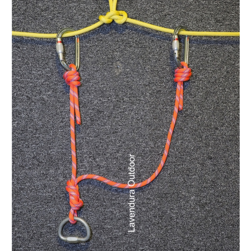 Asymmetrical Cowstail SRT Lanyard Cowstail Set SRT Cowstails for Simple Vertical Caving Nylon Climbi