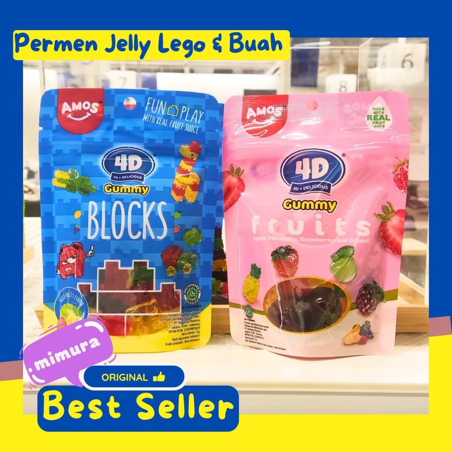 

Jelly Lego Amos Jelly Buah 4D Permen Yuppy Gummy Lego Block Fruit Number Robot