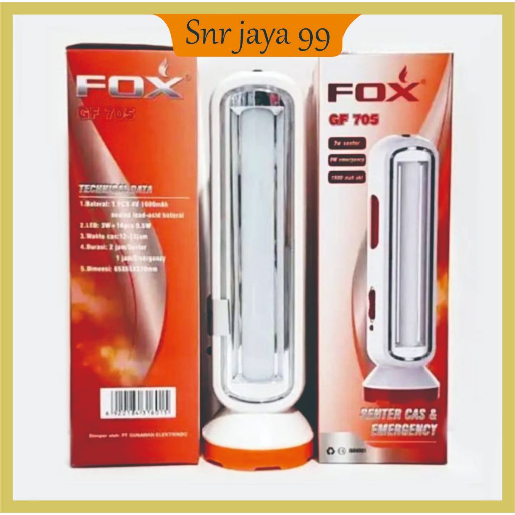 LAMPU SENTER EMERGENCY BESAR FOX GF 705