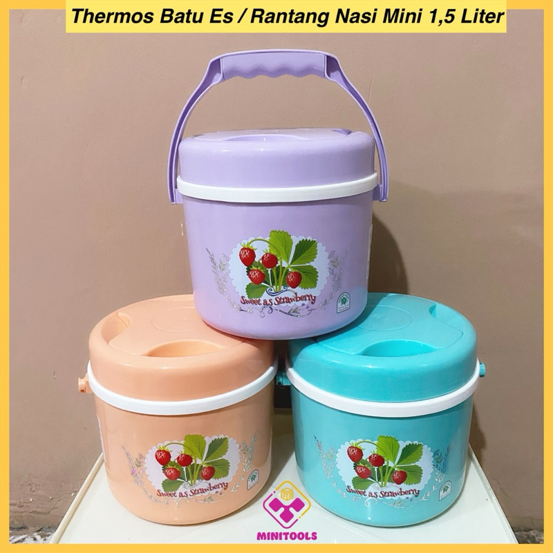 Thermos Es Mini / Rantang Nasi Mini 1,5 Liter Green Leaf 1222