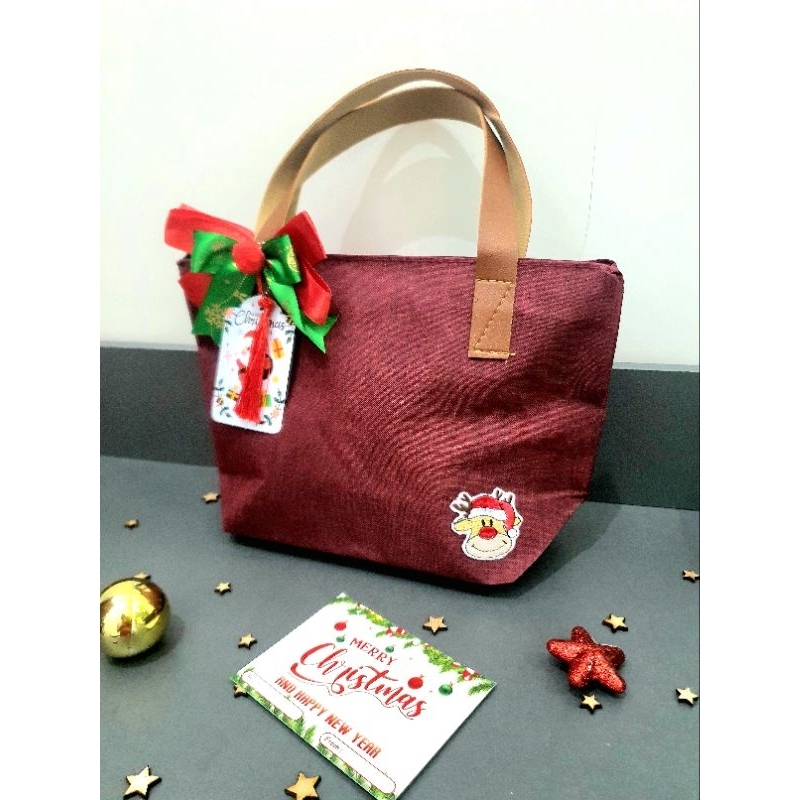 

Tas Hampers Natal Edisi Natal Canvas Tas Hadiah Natal Tas kue kering