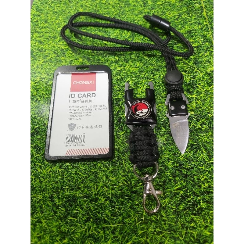 

tactical id card holder lanyard mini knife logo satuan sat res narkoba