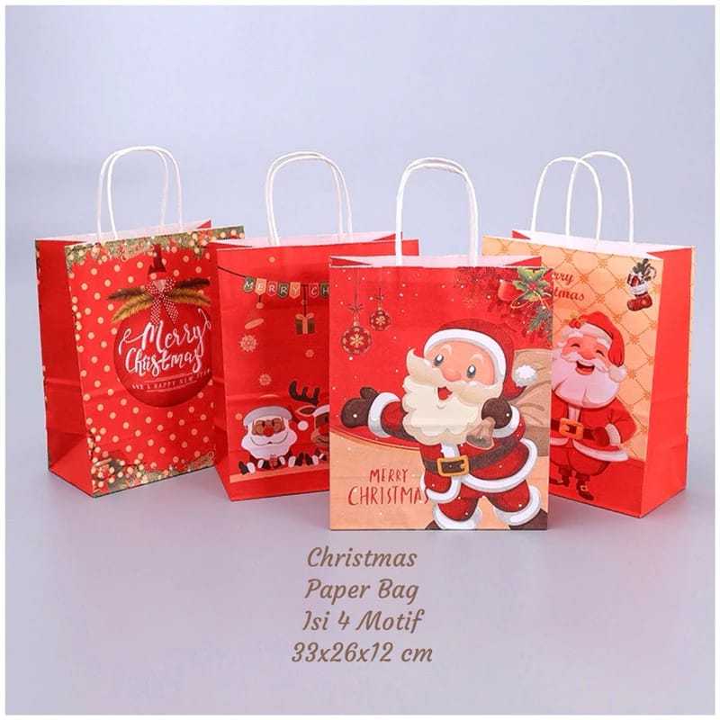Goodie Bag Kantong Kertas Motif Natal