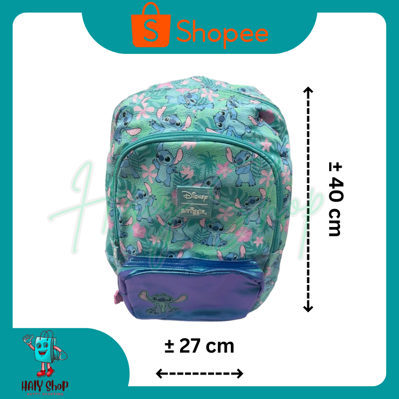 Tas Ransel Smiggle Classic Backpack Edisi Stitch High Quality / Grade Ori #10001064