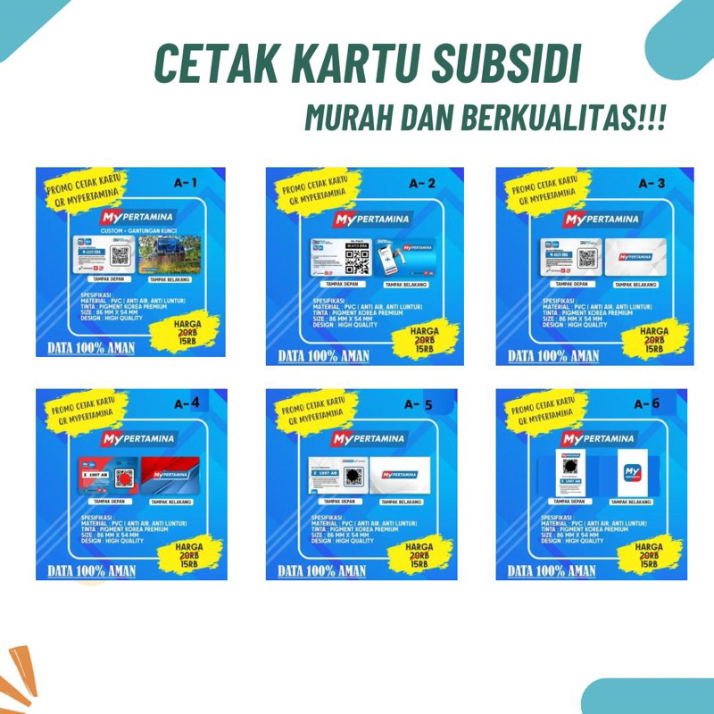 

Pendaftaran Barcode Subsidi & Cetak Kartu My pertamina Murah dan Berkualitas