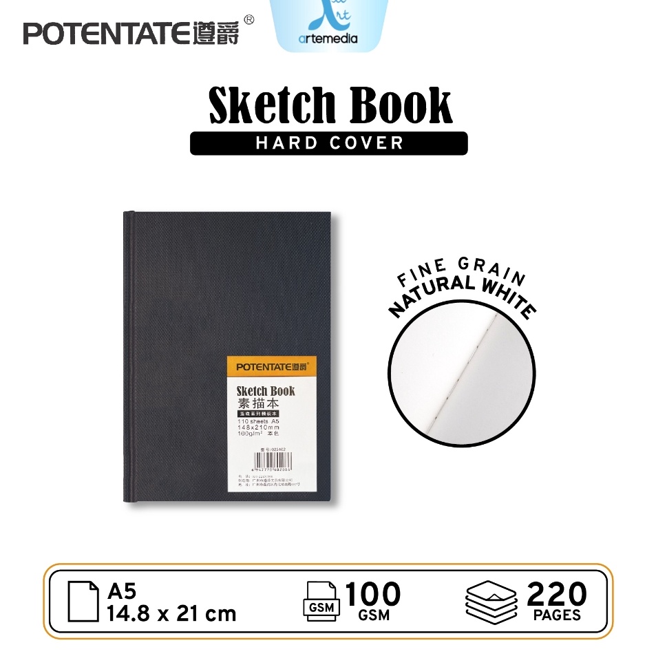 

Kejutan Viral Potentate Hard Cover A5 Stitch Bound Sketchbook