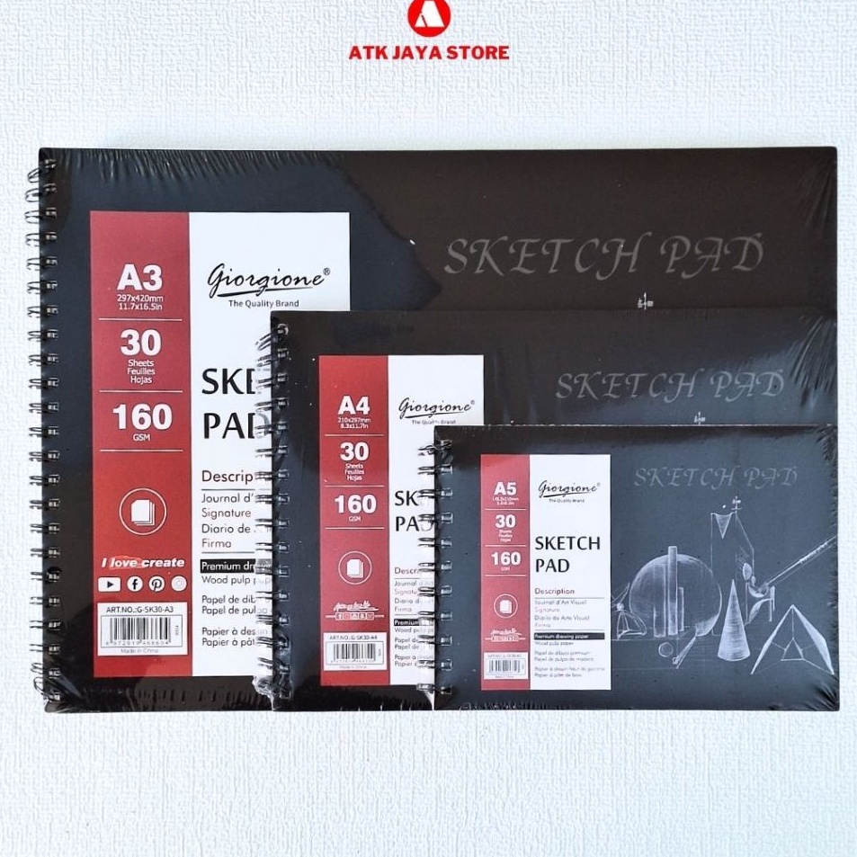 

Seller Resmi GIORGIONE WIRED SKETCH BOOK SKETCH PAD A3 A4 A5 Buku Sketsa menggambar mewarnai 16 GSM SK3