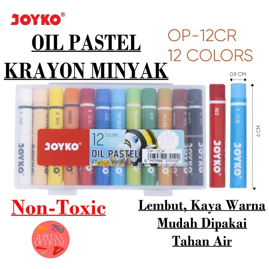 

Krayon Minyak Joyko isi 12 Warna Crayon Warna Water Resistant Menggambar Mewarnai