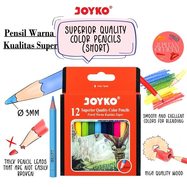 

Pensil Warna Joyko Kualitas Super isi 12 Warna Pensil Menggambar Mewarnai