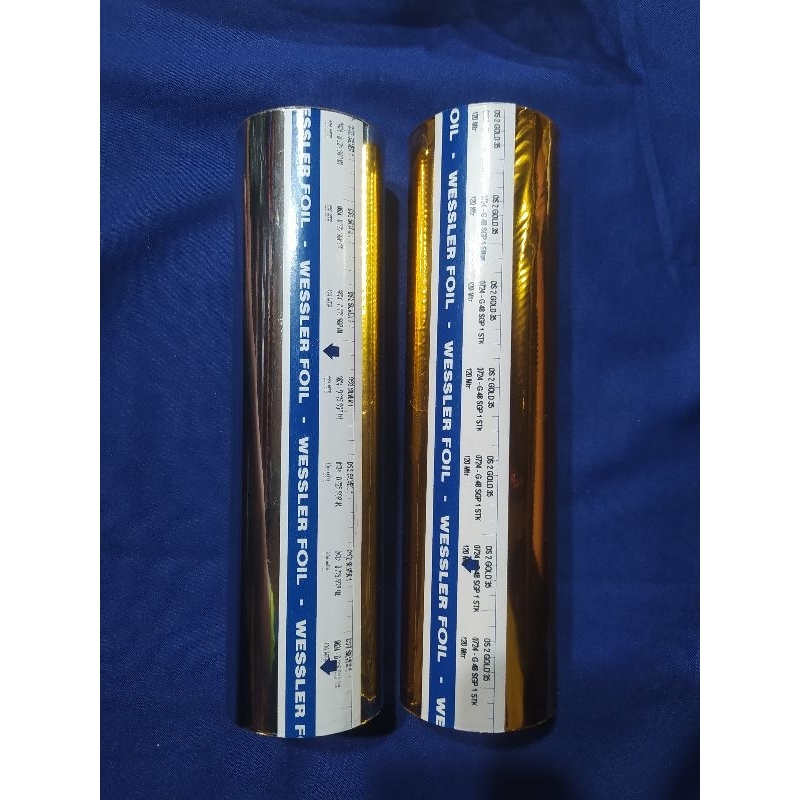 Prada foil emas & silver roll wessler foil pewarna kaligrafi (120 Meter x 21 cm)