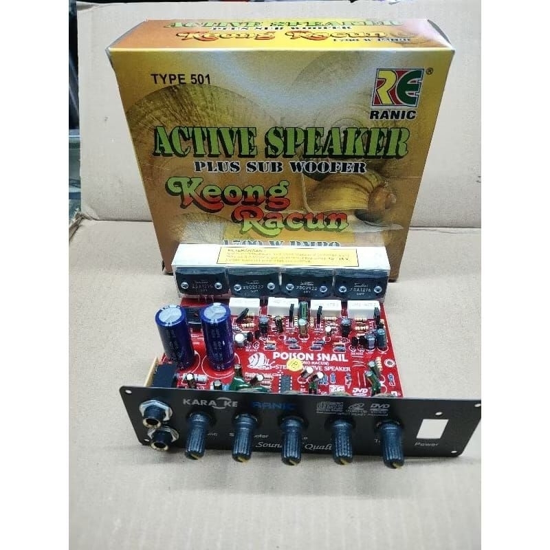 kit aktif speaker stereo plus subwoofer keong racun