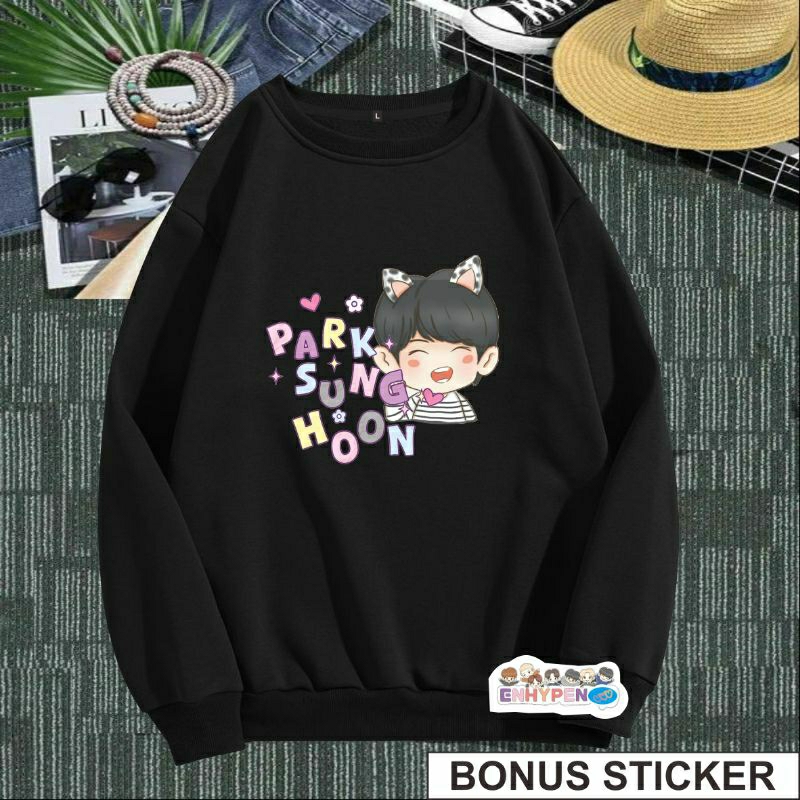 Sweater Crewneck Jaket Sunghoon Enhypen Kpop Korea Lucu Chibi