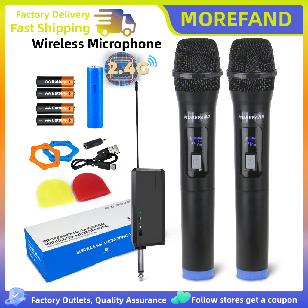 MICROPHONE WIRELESS MIC KARAOKE  Mikrofon Nirkabel Profesional UHF Mikrofon Bluetooth Untuk Karaoke