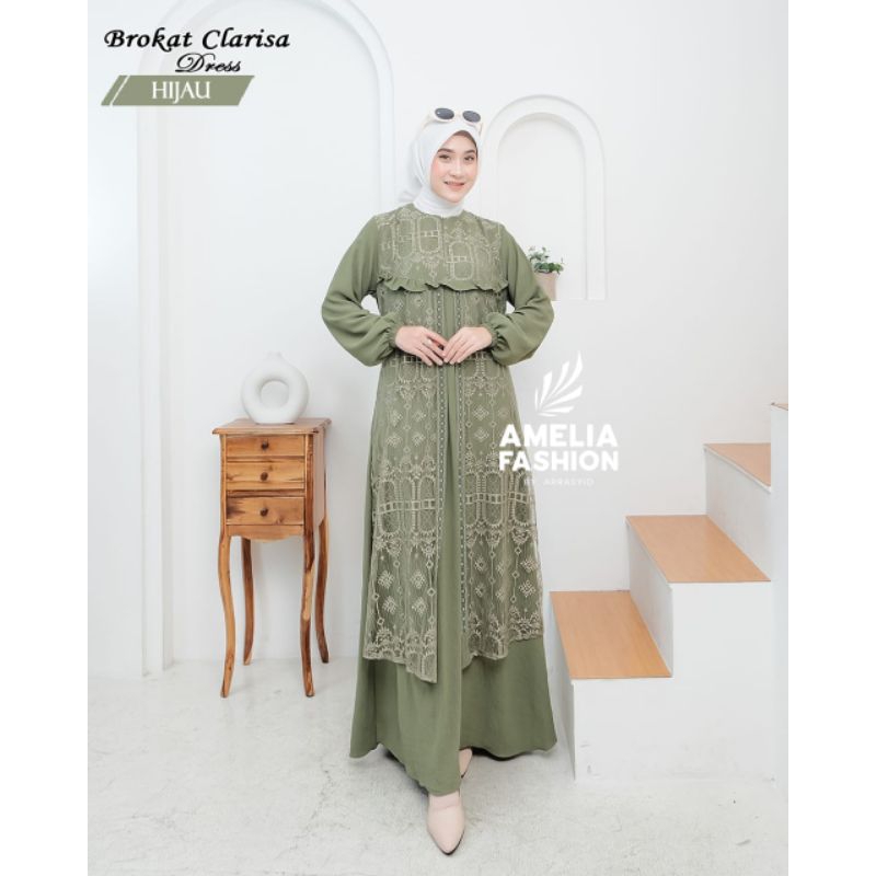 Clarisa Dress By Amelia/Gamis Brukat By Amelia/Gamis Crinkle Mix Brukat