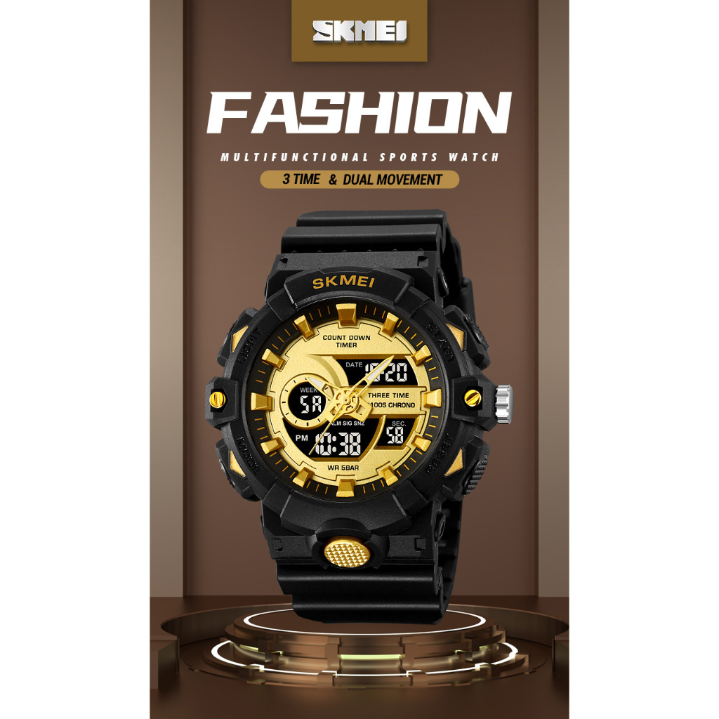 SKMEI 2225 Original Jam Tangan Pria Dual Time Tahan Air
