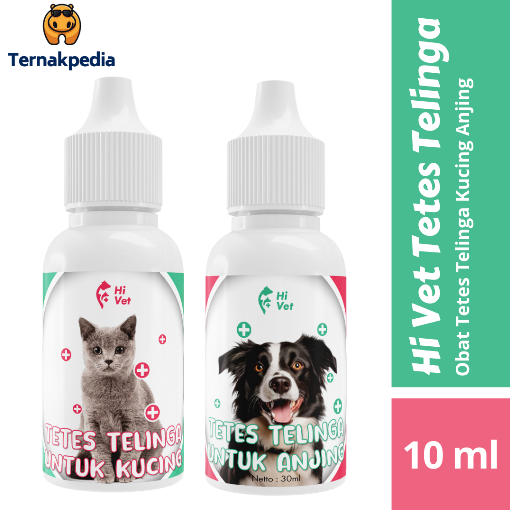 OBAT TETES TELINGA - HI VET TELINGA 10ML - tetes Telinga untuk Kucing - Obat Tetes Telinga Kucing