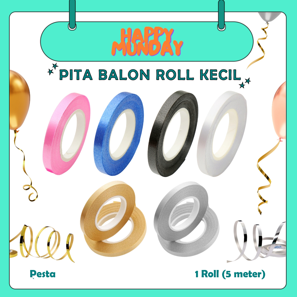 

Happymunday Pita balon per roll kecil 5meter