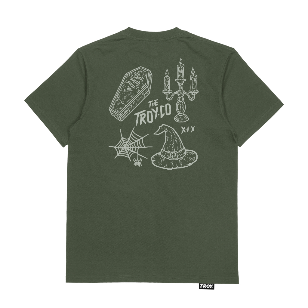 Troy Company Tshirt Army Green Witchcraft - Kaos Lengan Pendek Kaos Hijau Army MTD 2851