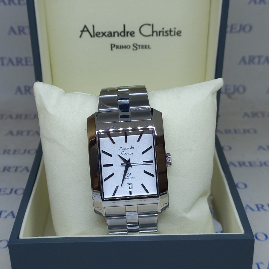JAM TANGAN PRIA ALEXANDRE CHRISTIE AC 1037 SILVER PUTIH ORIGINAL