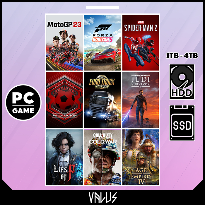 Harddisk/Solid State Drive SSD/HDD External/Internal 2.5, 3.5 & NVMe 1TB - 4TB Isi PC Game