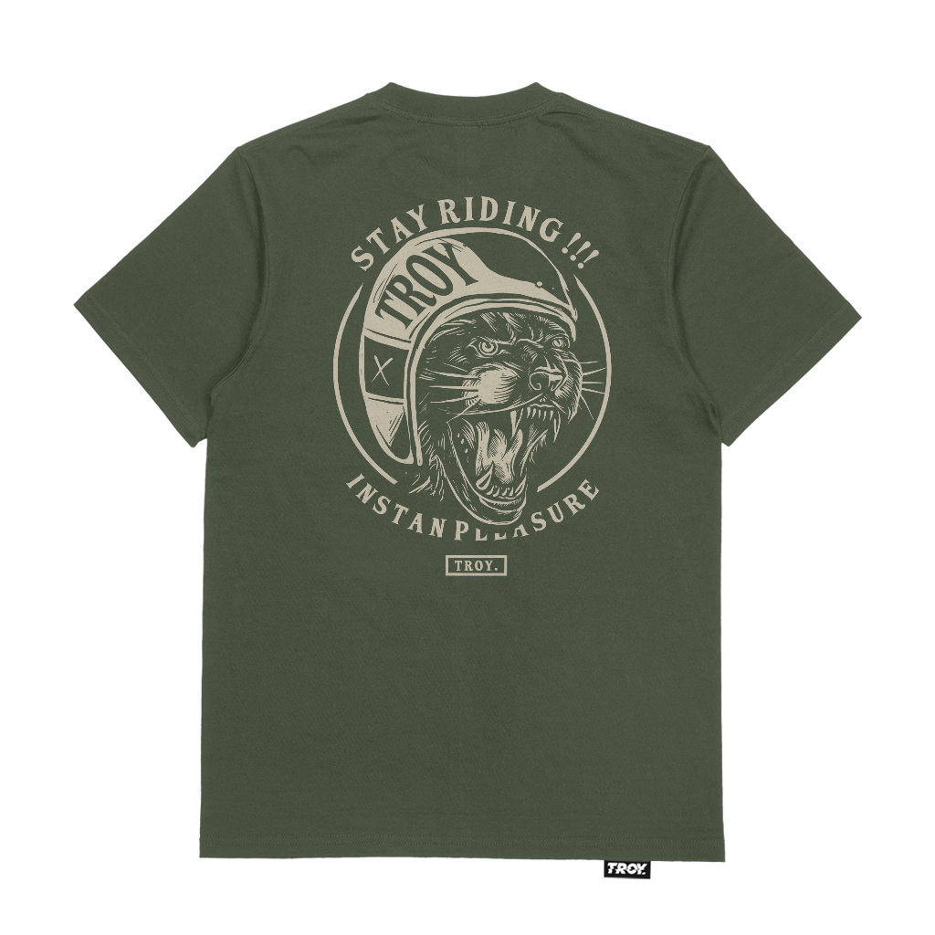 Troy Company Tshirt Army Green Riding - Kaos Lengan Pendek Kaos Hijau Army MTD 2853