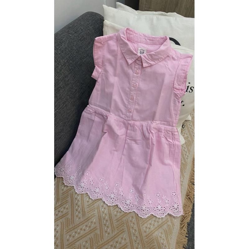 preloved dress katbol baby girls model kerah pink katbol ada furing brand baby GAP tag 3t