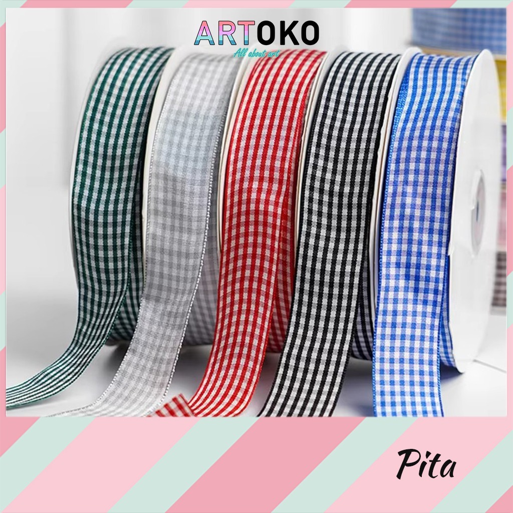 

Pita Kotak Plaid 2 Inch - Pita Kotak Bungkus Kado