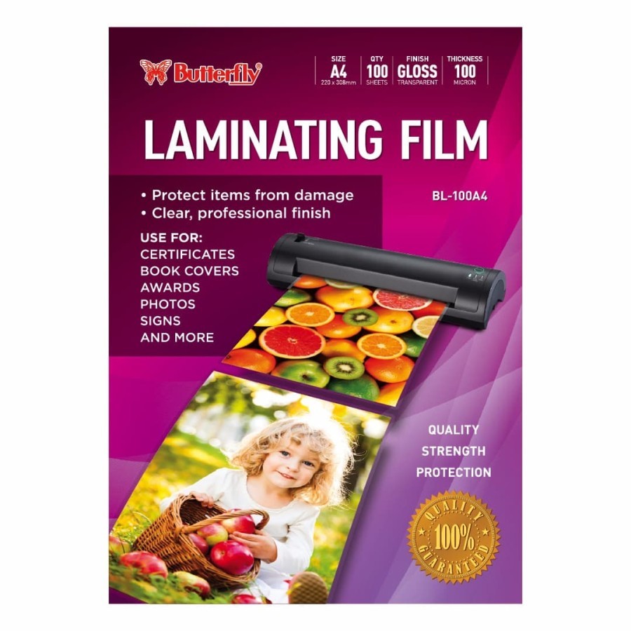 

Butterfly Plastik Laminating Film A4 / A3 - Isi 100 - BL-100 (A4/A3)