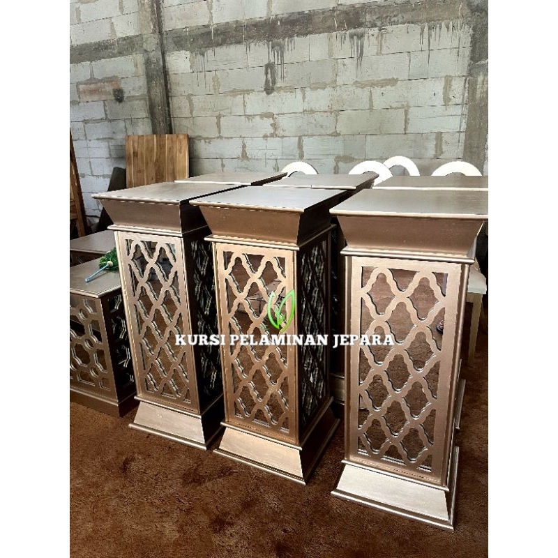 STANDING KACA POT RINTIK, DEKORASI PELAMINAN