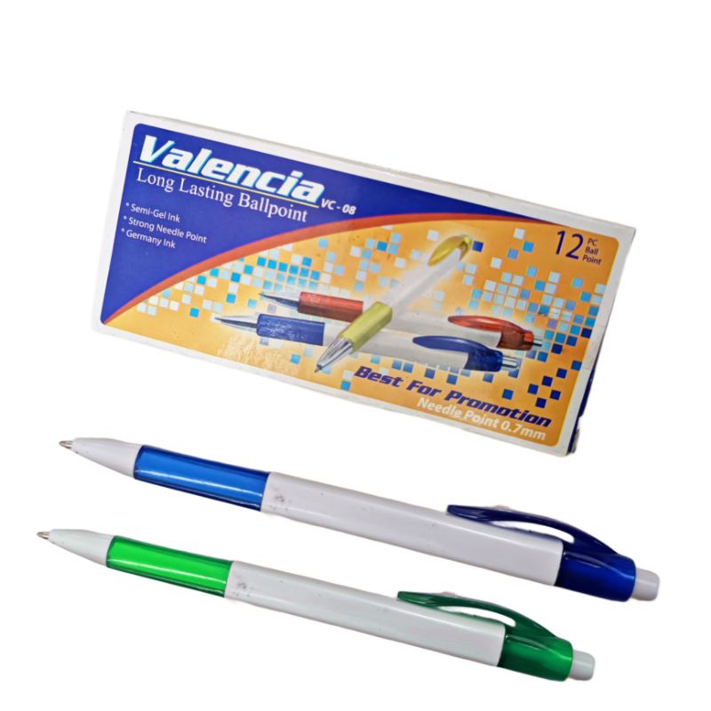 

12 Pcs Ballpoint Pen Hitam Valencia Vc-08/Pulpen Klik/Pulpen Murah/Pulpen