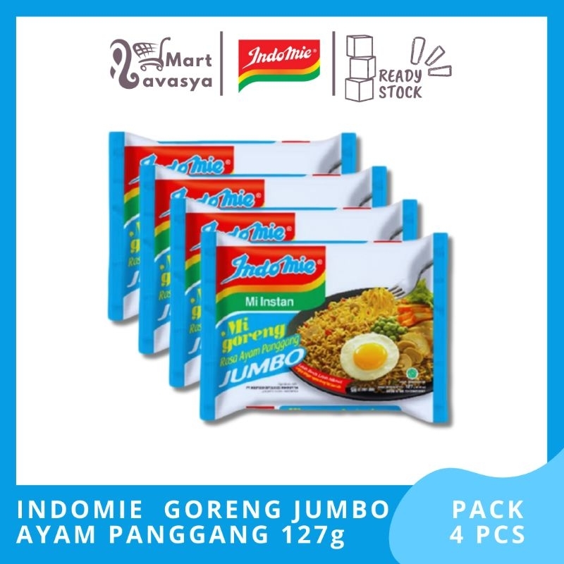 

INDOMIE GORENG JUMBO AYAM PANGGANG 127g - 1 PACK ( 4 PCS ) - KOTA BANDUNG - LAVASYA MART