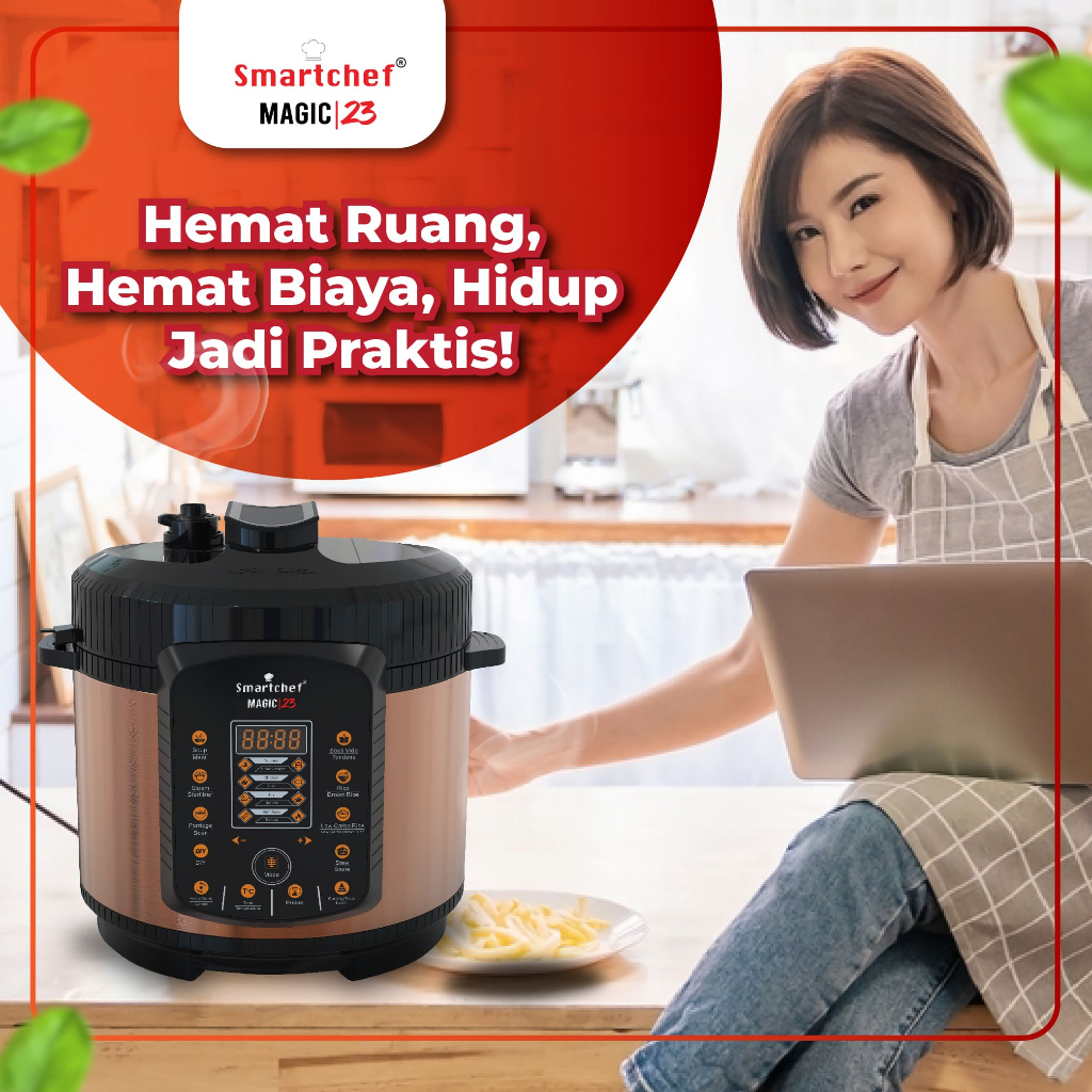 Smart Chef Low Carbo Rice Cooker Presto Listrik  Multicooker Slow Cooker Pelunak Tulang Ayam Bandeng