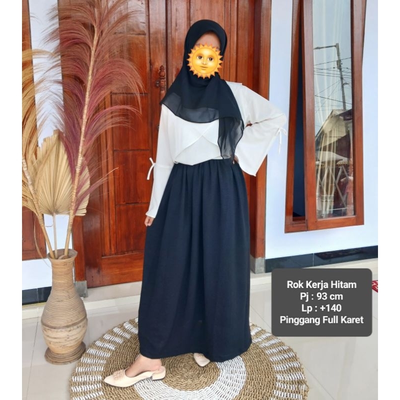 ROK KERJA SEKOLAH || Rok Panjang Hitam Model A