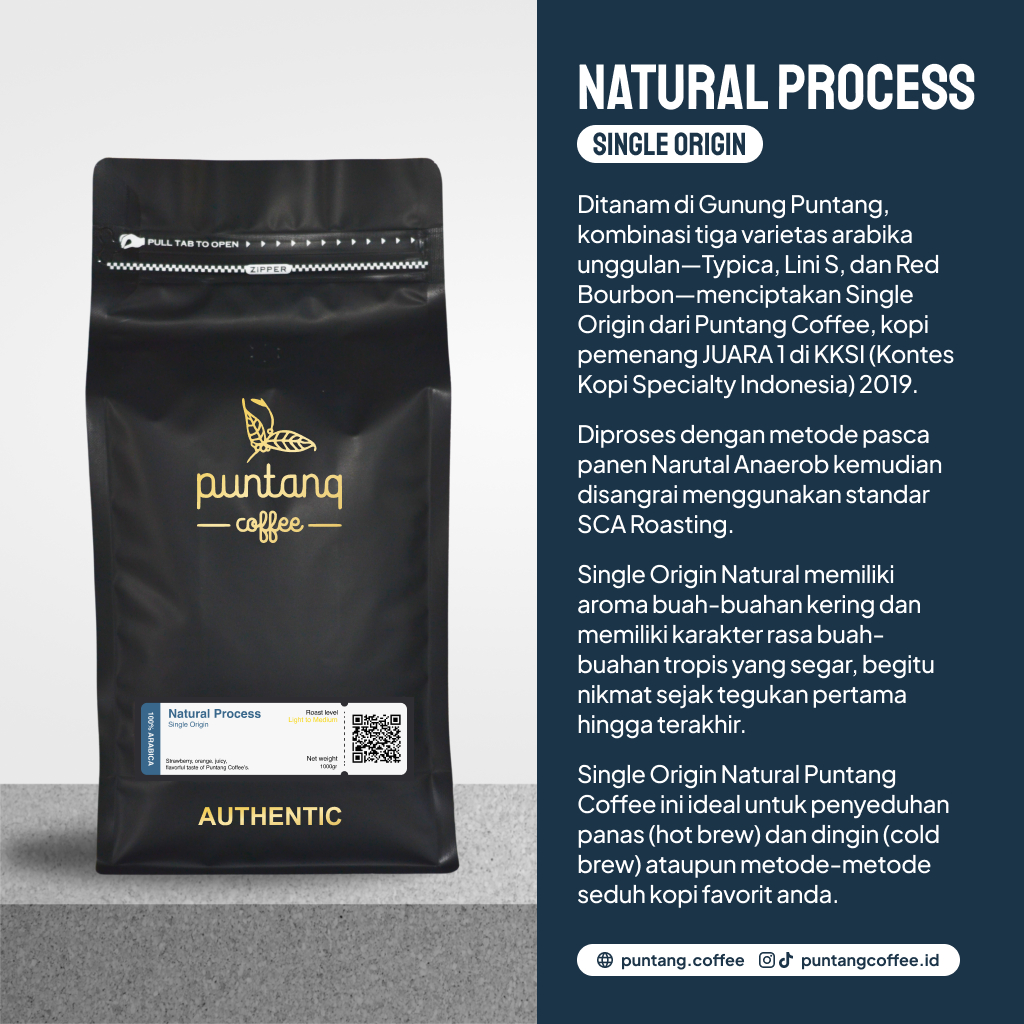 

NG Kopi Arabika 1kg Natural Biji Bubuk Arabica Coffe Beans Manual Brew Orinal Puntang Coffee