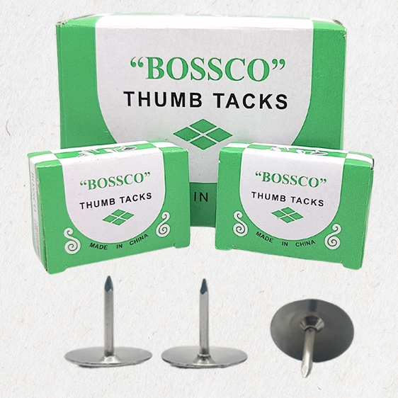 

[Grosir] Paku Payung BOSSCO / BOSSCO Thumb Tacks / BOSSCO Pines 1 Box isi 10 Packs(250 Pcs)