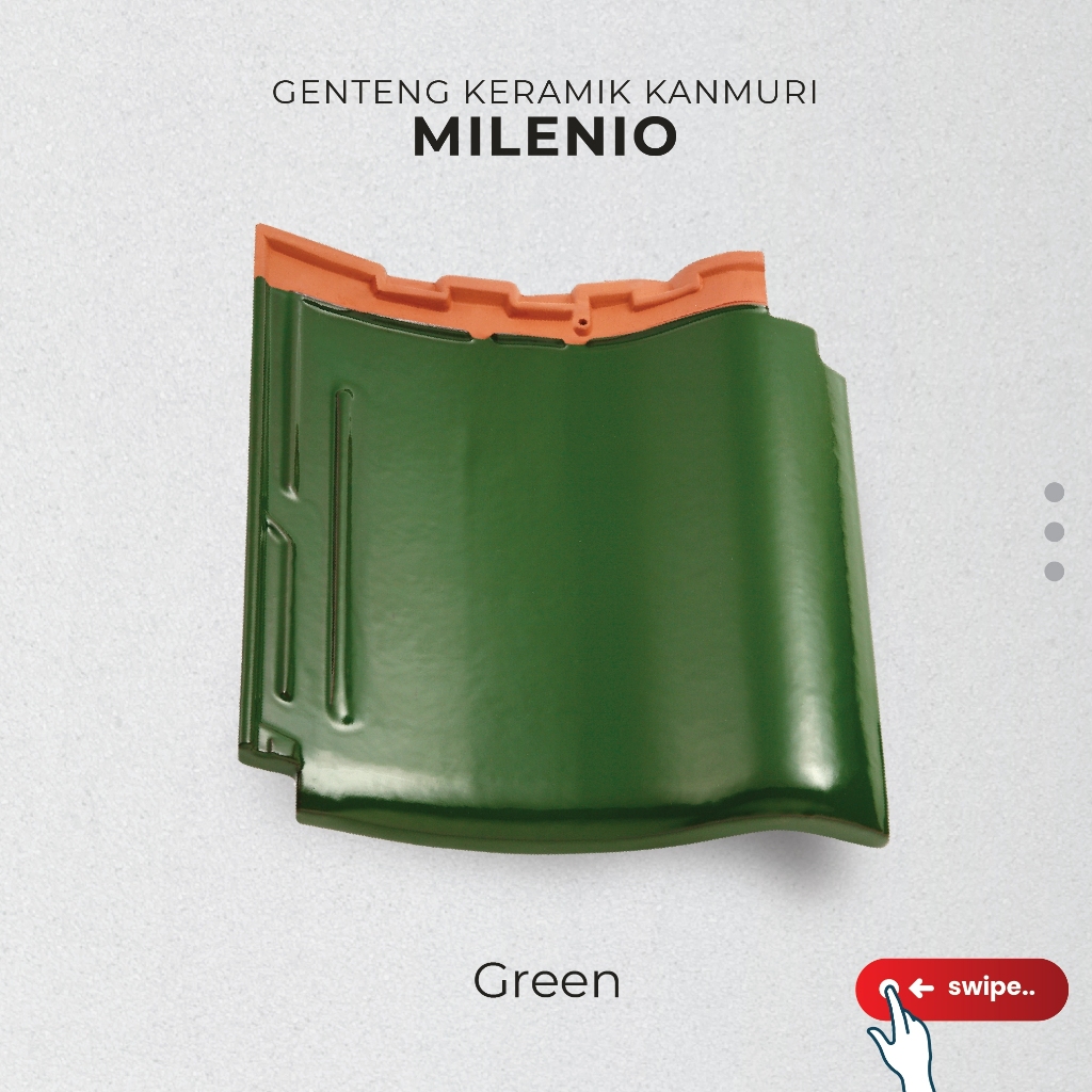 Genteng Keramik Kanmuri Milenio Green Glossy