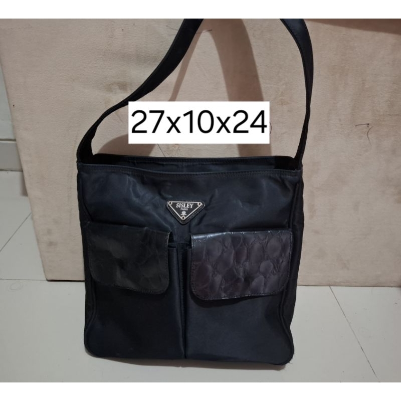 Tas Hobo Nilon / Tas Ketek Hitam / Shoulder Bag Sisley / Tote Bag Sisley