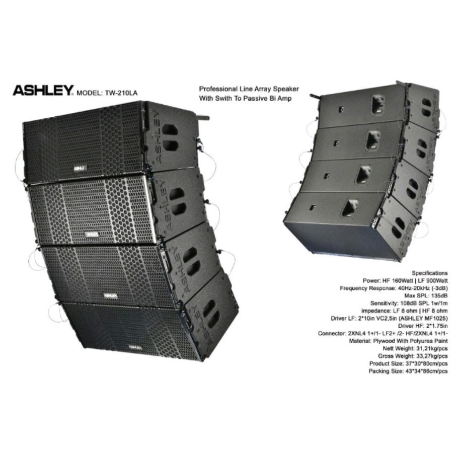 SPEAKER LINE ARRAY ASHLEY TW210LA TW-210 LA 2X10 INCH TW 210LA ORI