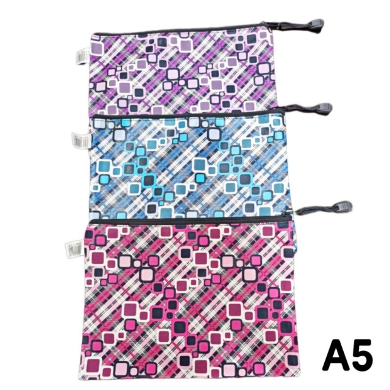 

Zipper Bag Warna Warni Ukuran A5 / Map Zipper/Zipper Bag/Tas Resleting