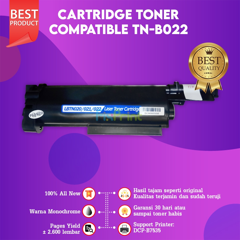 FixPrint Cartridge Toner TN-B022 TNB022 Compatible for Printer DCP-B7535DW B7535 DW Printer Bro DCP-