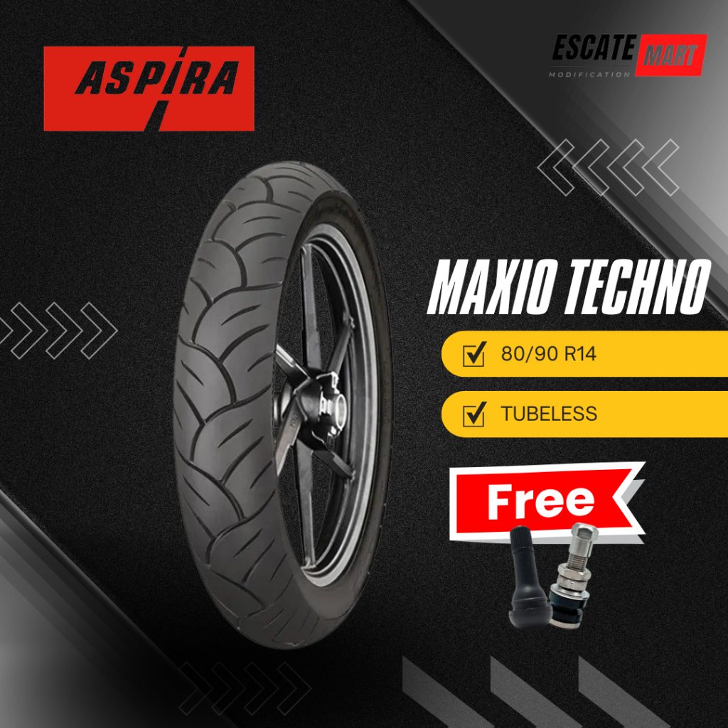 ASPIRA MAXIO TECHNO 80/90-14 Tubeless - Ban Motor Aspira Maxio Techno 80/90 Ring 14 Tubeless