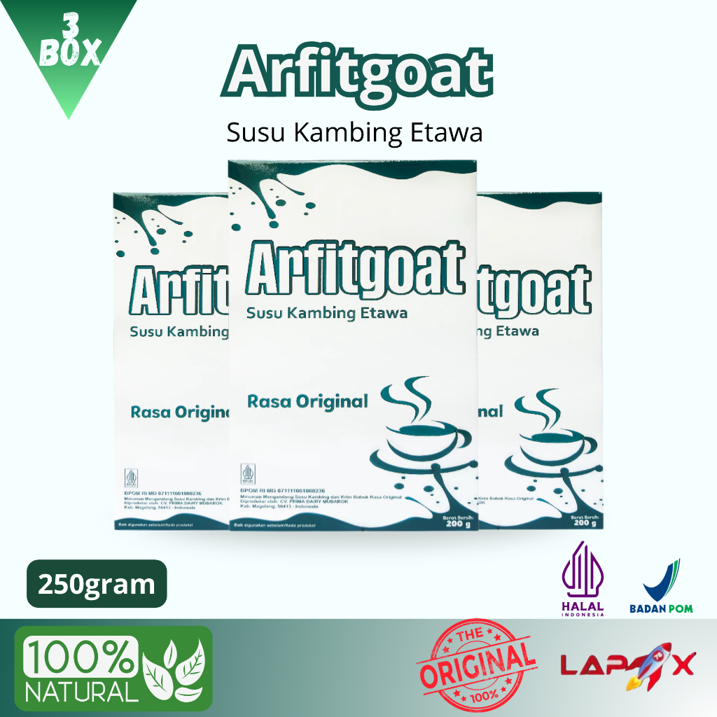 

ARFITGOAT Susu Kambing Etawa Murni Original Bantu Atasi Nyeri Sendi Dan Tulang 200gram BPOM