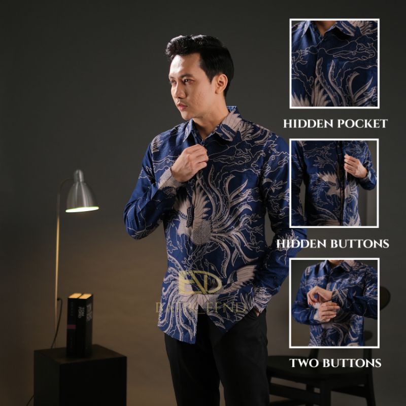 BATIK EFND kemeja batik premium motif dewangga berlapis furing
