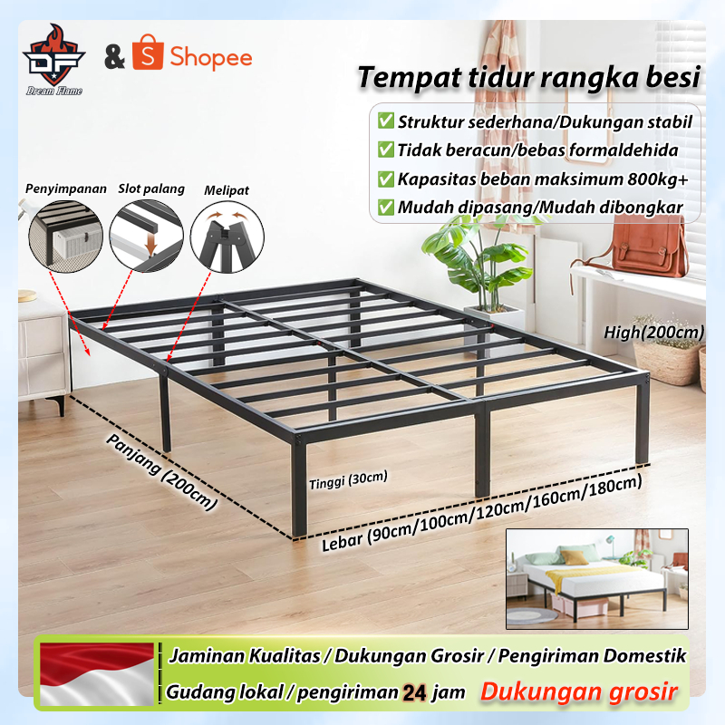 Ranjang Besi Tempat Tidur Tempat Tidur Besi Tempat tidur besi ukuran king Ranjang Besi Industrial
