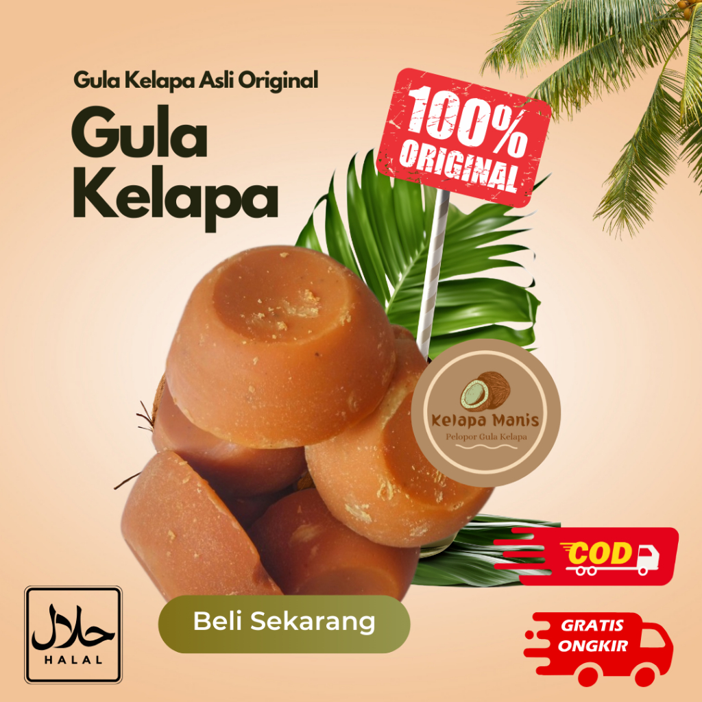 

Gula Kelapa Asli 100% Original - Gula Jawa Asli - Gula Batok Gula Merah Asli Original